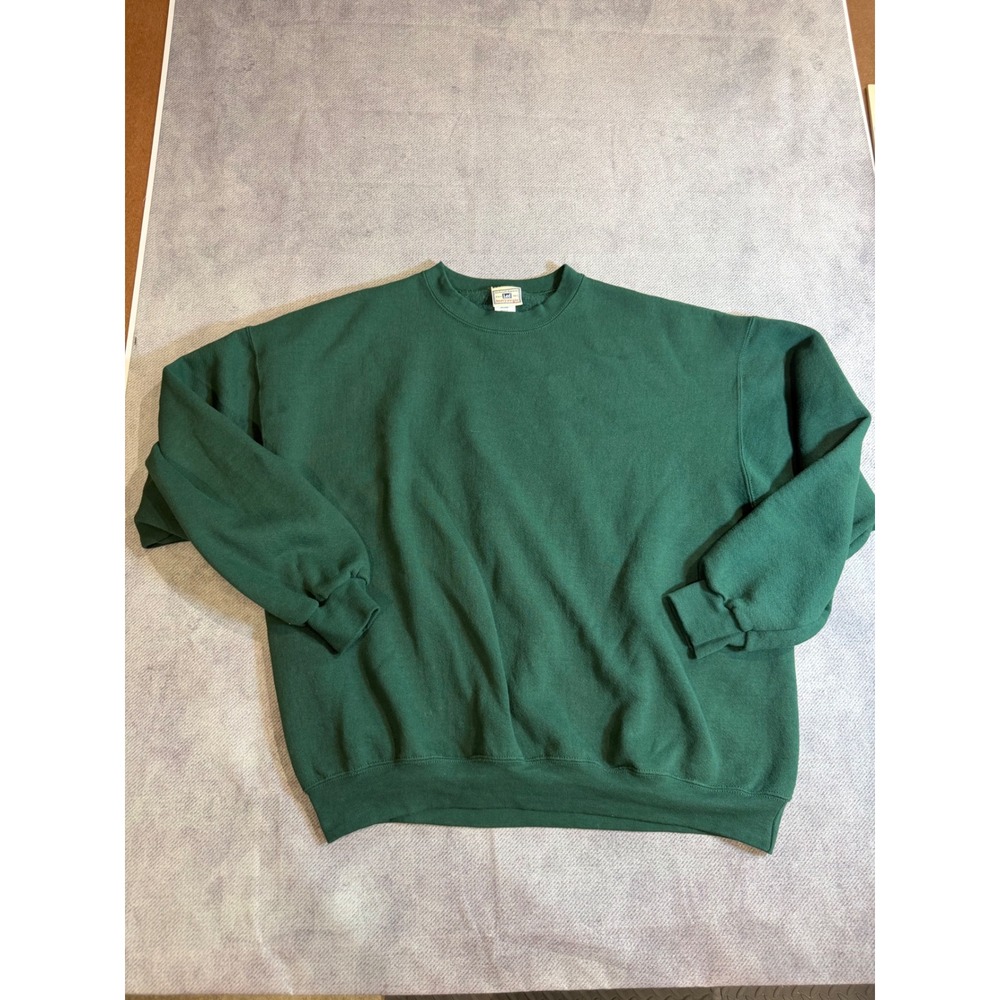 Lee Heavyweight 90's Sweatshirt XL Forest Green Crewneck Fleece Pullover Solid